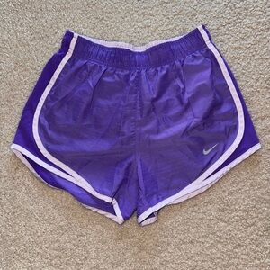Nike Purple Athletic Shorts with Curved Side Seams